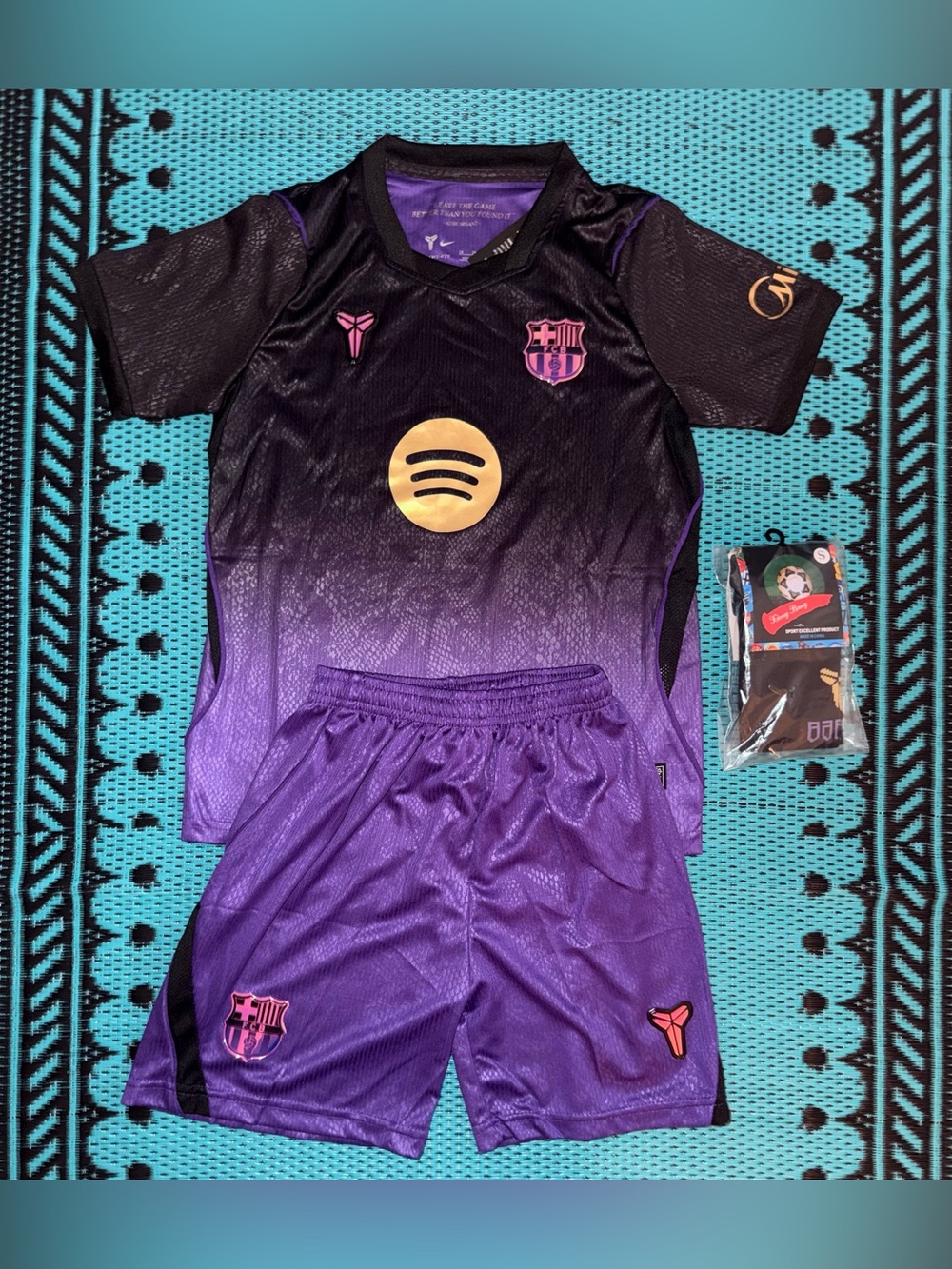 Children FC Barcelona 26/27 third Jersey/Kit Fan Version (Top+Shorts+Socks)